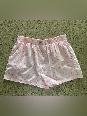 Happily Grey Pink Floral Cotton Sleep Shorts L